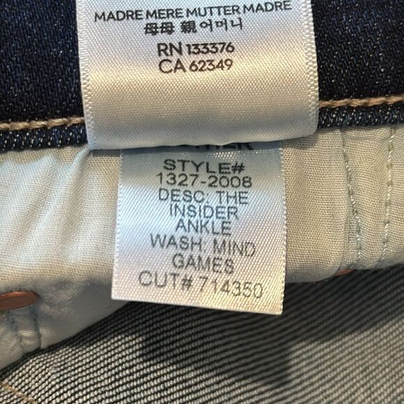 New MOTHER The Insider Ankle Jeans Mind Games Size 26 - Picture 14 of 16